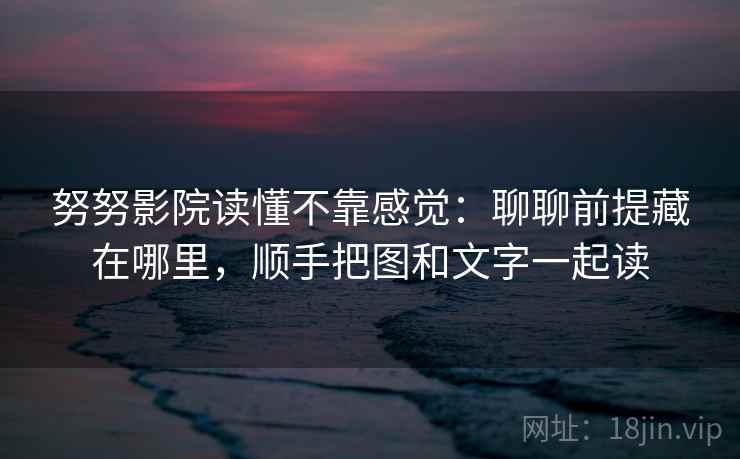 努努影院读懂不靠感觉：聊聊前提藏在哪里，顺手把图和文字一起读